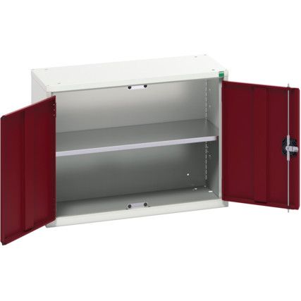 Verso Wall Cabinet, 2 Doors,Grey/Red, 600 x 800 x 350mm