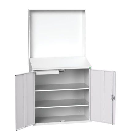 VERSO ECONOMY LECTERN CBOARD W/PL AIN BACK PANEL 2 SHELVES 1 DRAWER