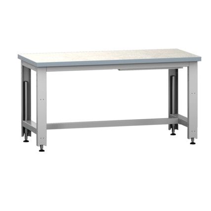 AVERO 1500mm (L)x750x1140mm (H) HEIGHT ADJUST WORKBENCH-LIGHT GREY