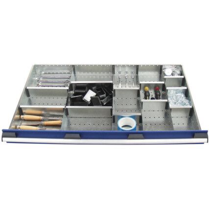 cubio, Divider Kit, Steel, Galvanised, 1050x650x127mm, 16 Compartments