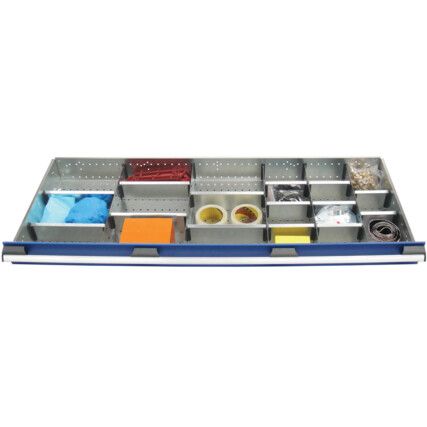 cubio, Divider Kit, Steel, Galvanised, 1300x525x52mm, 20 Compartments