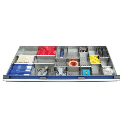 cubio, Divider Kit, Steel, Galvanised, 1300x650x127mm, 21 Compartments