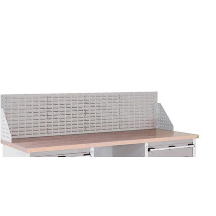 Cubio Storage Bench 1500mm Louvre Backpanel-Light Grey