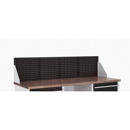 Cubio Storage Bench 1500mm Louvre Backpanel-Light and Anth Grey