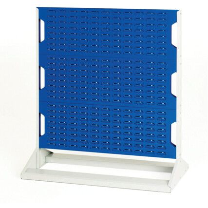 Louvre Double Sided Panel Rack, 1125mm x 1000mm x 550mm, Blue & Grey