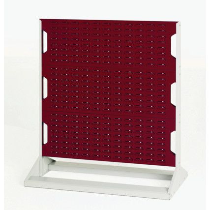 Louvre Double Sided Panel Rack, 1125mm x 1000mm x 550mm, Red & Grey