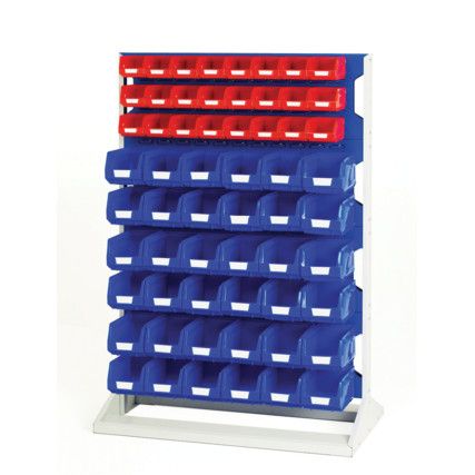 Louvred Panel/Storage Bins, Light Grey/Red, 1000x550x1450mm, 120 Pack