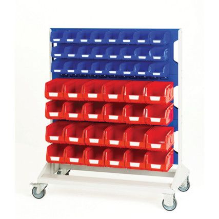 Louvred Panel/Storage Bins, Light Grey/Red, 1000x550x1250mm, 96 Pack