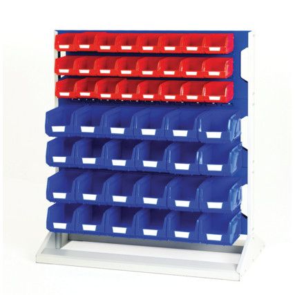 Louvred Panel/Storage Bins, Light Grey/Red, 1000x550x1125mm, 96 Pack