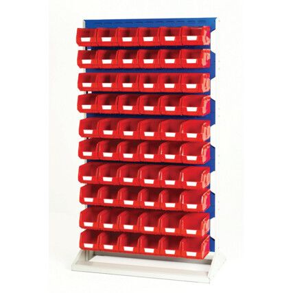 Louvred Panel/Storage Bins, Light Grey/Red, 1000x550x1775mm, 120 Pack