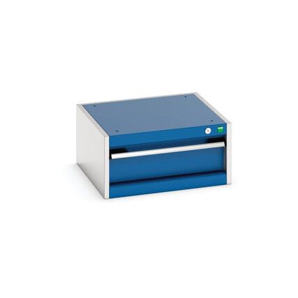 Cubio Drawer Cabinet, 1 Drawers, Blue/Light Grey, 250 x 525 x 525mm