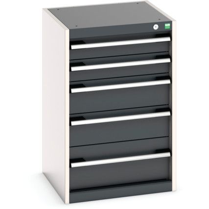 Cubio Drawer Cabinet, 5 Drawers, Anthracite Grey/Light Grey, 800 x 525 x 525mm