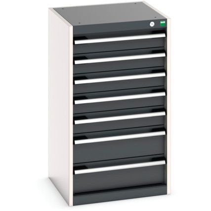 Cubio Drawer Cabinet, 7 Drawers, Anthracite Grey/Light Grey, 900 x 525 x 525mm