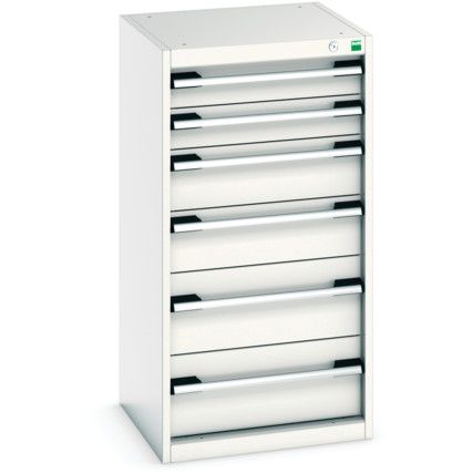 Cubio Drawer Cabinet, 6 Drawers, Light Grey, 1000 x 525 x 525mm