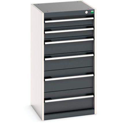 Cubio Drawer Cabinet, 6 Drawers, Anthracite Grey/Light Grey, 1000 x 525 x 525mm