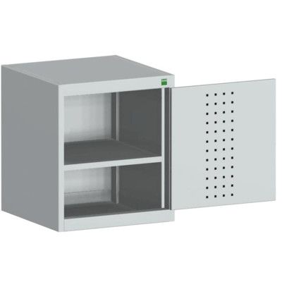 Cubio Storage Cabinet, Single Door, Light Grey, 600 x 525 x 525mm