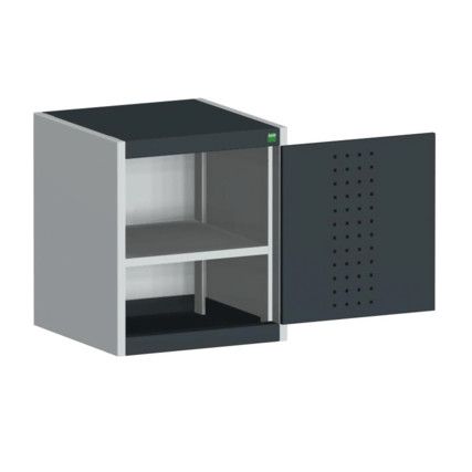 Cubio Storage Cabinet, Single Door, Anthracite Grey, 600 x 525 x 525mm