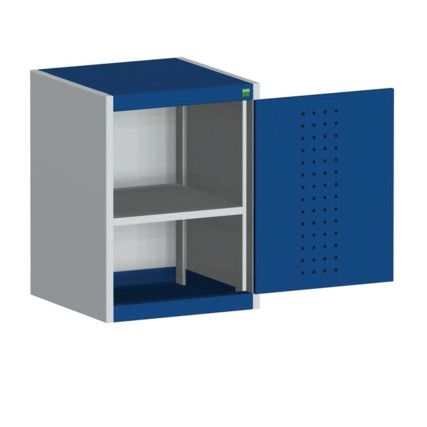 Cubio Storage Cabinet, Single Perfo Door, Blue, 700 x 525 x 525mm