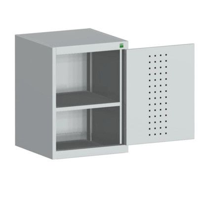 Cubio Storage Cabinet, Single Perfo Door, Light Grey, 700 x 525 x 525mm