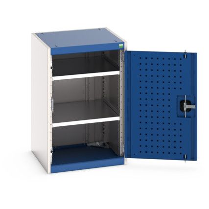 Cubio Storage Cabinet, Single Perfo Door, Blue, 800 x 525 x 525mm