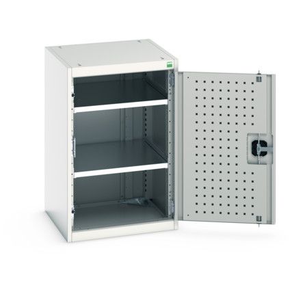 Cubio Storage Cabinet, Single Perfo Door, Light Grey, 800 x 525 x 525mm