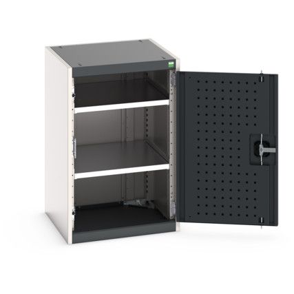 Cubio Storage Cabinet, Single Perfo Door, Anthracite Grey, 800 x 525 x 525mm