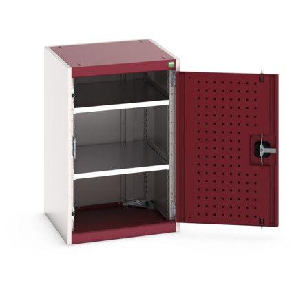 Cubio Storage Cabinet, Single Perfo Door, Red, 800 x 525 x 525mm