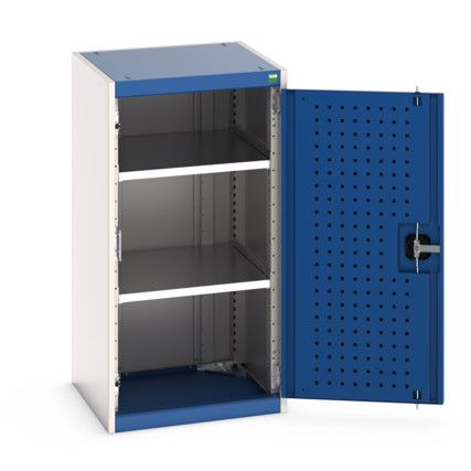 Cubio Storage Cabinet, Single Perfo Door, Blue, 1000 x 525 x 525mm