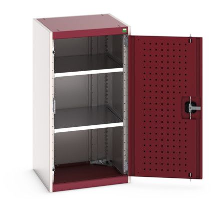 Cubio Storage Cabinet, Single Perfo Door, Red, 1000 x 525 x 525mm