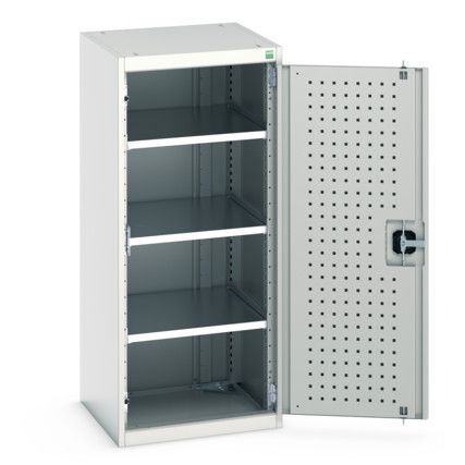 Cubio Storage Cabinet, Single Perfo Door, Light Grey, 1200 x 525 x 525mm