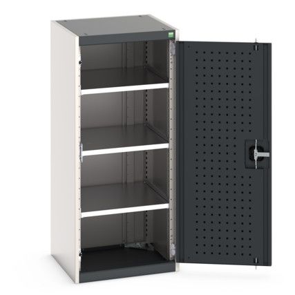 Cubio Storage Cabinet, Single Perfo Door, Anthracite Grey, 1200 x 525 x 525mm