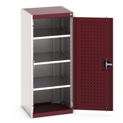 Cubio Storage Cabinet, Single Perfo Door, Red, 1200 x 525 x 525mm