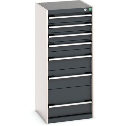 Cubio Drawer Cabinet, 7 Drawers, Anthracite Grey/Light Grey, 1200 x 525 x 525mm