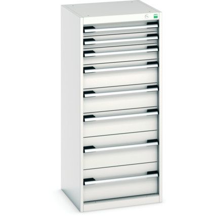 Cubio Drawer Cabinet, 8 Drawers, Light Grey, 1200 x 525 x 525mm