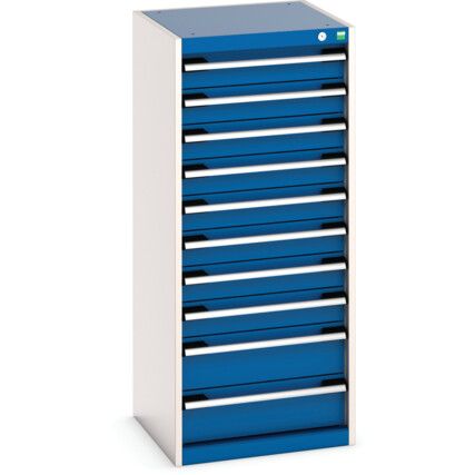 Cubio Drawer Cabinet, 10 Drawers, Blue/Light Grey, 1200 x 525 x 525mm