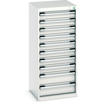 Cubio Drawer Cabinet, 10 Drawers, Light Grey, 1200 x 525 x 525mm