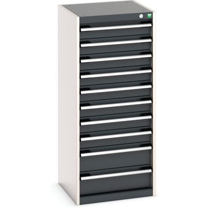 Cubio Drawer Cabinet, 10 Drawers, Anthracite Grey/Light Grey, 1200 x 525 x 525mm