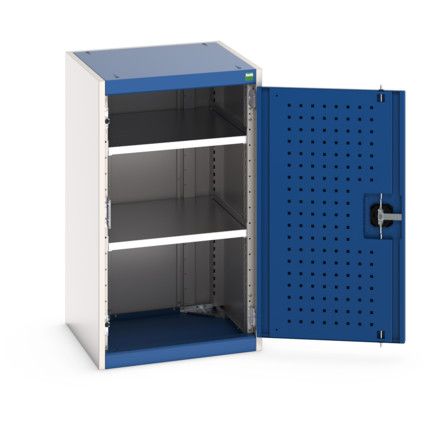 Cubio Storage Cabinet, Single Perfo Door, Blue, 900 x 525 x 525mm