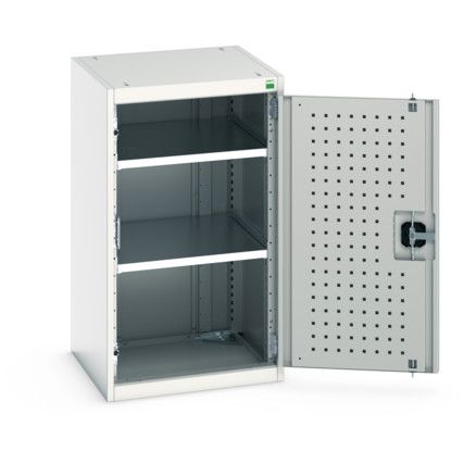 Cubio Storage Cabinet, Single Perfo Door, Light Grey, 900 x 525 x 525mm