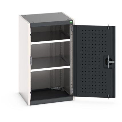 Cubio Storage Cabinet, Single Perfo Door, Anthracite Grey, 900 x 525 x 525mm