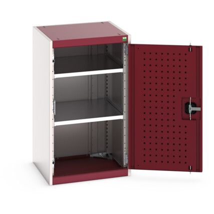 Cubio Storage Cabinet, Single Perfo Door, Red, 900 x 525 x 525mm