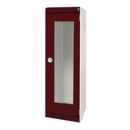 CUBIO SMLF-5516 CUPBOARD HOUSING WITH WINDOW DOOR-LIGHT GREY/RED