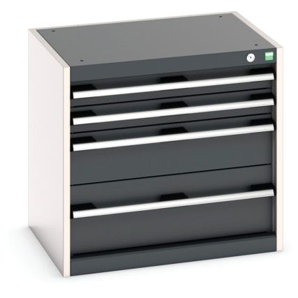 Cubio Drawer Cabinet, 4 Drawers, Anthracite Grey/Light Grey, 600 x 650 x 525mm