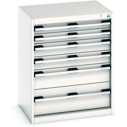 Cubio Drawer Cabinet, 6 Drawers, Light Grey, 800 x 650 x 525mm