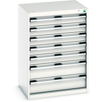 Cubio Drawer Cabinet, 7 Drawers, Light Grey, 900 x 650 x 525mm