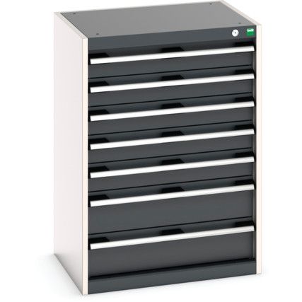 Cubio Drawer Cabinet, 7 Drawers, Anthracite Grey/Light Grey, 900 x 650 x 525mm