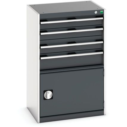 Cubio Drawer Cabinet, 4 Drawers, Anthracite Grey/Light Grey, 1000 x 650 x 525mm