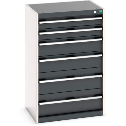 Cubio Drawer Cabinet, 6 Drawers, Anthracite Grey/Light Grey, 1000 x 650 x 525mm