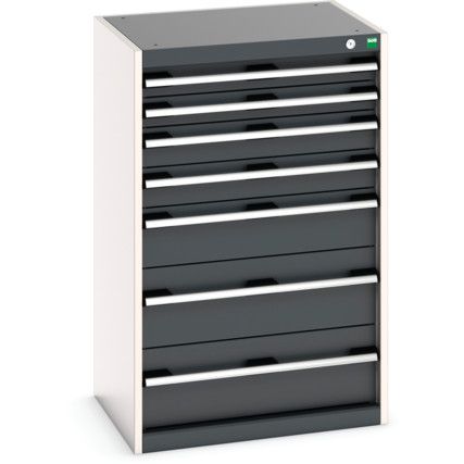 Cubio Drawer Cabinet, 7 Drawers, Anthracite Grey/Light Grey, 1000 x 650 x 525mm