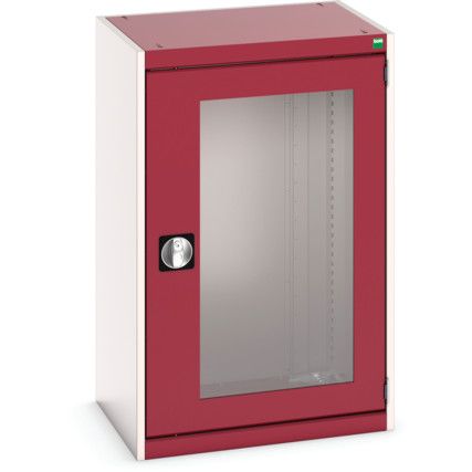 CUBIO SMLF-6510 CUPBOARD HOUSING WITH WINDOW DOOR-LIGHT GREY/RED